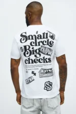 Small Circles Big Checks Short Sleeve Tee - White