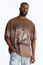 Von Dutch Dip Dye Ridin Boxy Short Sleeve Tee - Brown