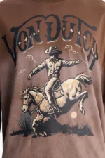 Von Dutch Dip Dye Ridin Boxy Short Sleeve Tee - Brown - Image 4