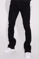 Do You Mind Stacked Skinny Flare Jeans - Black