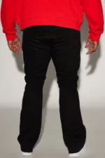 Do You Mind Stacked Skinny Flare Jeans - Black - Image 7