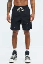 Hardware Relaxed Nylon Shorts - Black