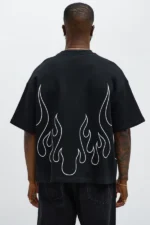 Tyson Oversized Chase Flame Short Sleeve Tee - Black/combo - Image 3