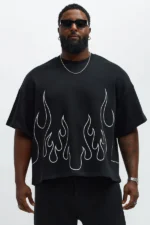 Tyson Oversized Chase Flame Short Sleeve Tee - Black/combo - Image 4