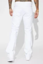 Cornell Stacked Skinny Flare Jeans - White - Image 4