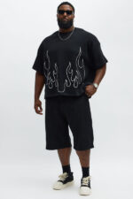 Tyson Oversized Chase Flame Short Sleeve Tee - Black/combo - Image 5