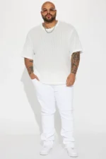 Cornell Stacked Skinny Flare Jeans - White - Image 6