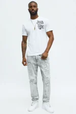 Small Circles Big Checks Short Sleeve Tee - White - Image 2