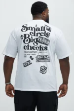 Small Circles Big Checks Short Sleeve Tee - White - Image 5